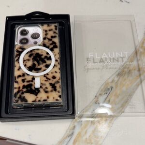 Flaunt square Tortoise Shell Phone Case with MagSafe iPhone 15 pro mag safe